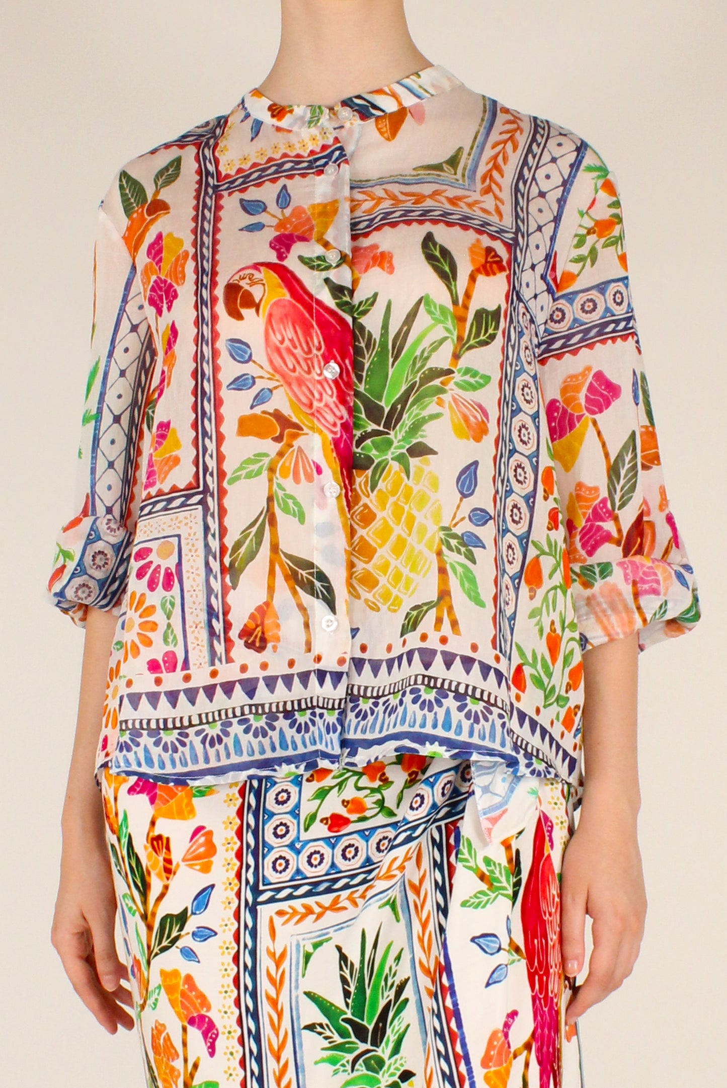 Camicia Stampa Fantasia Pappagallo