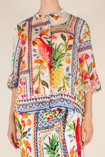 Camicia Stampa Fantasia Pappagallo
