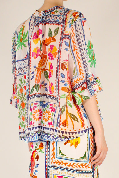 Camicia Stampa Fantasia Pappagallo