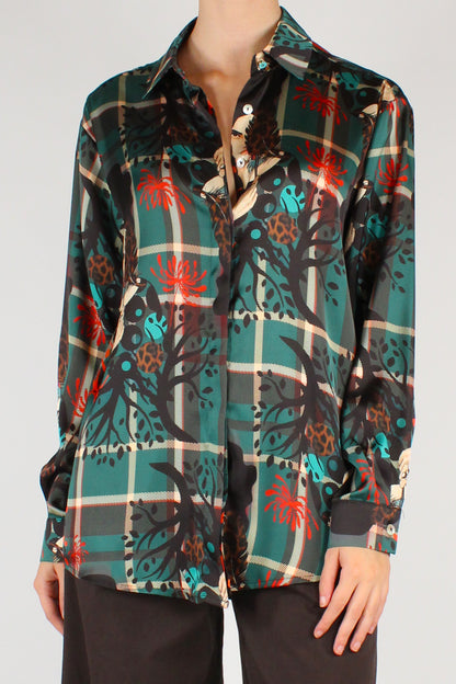 Camicia Stampa Tartan Dama Verde