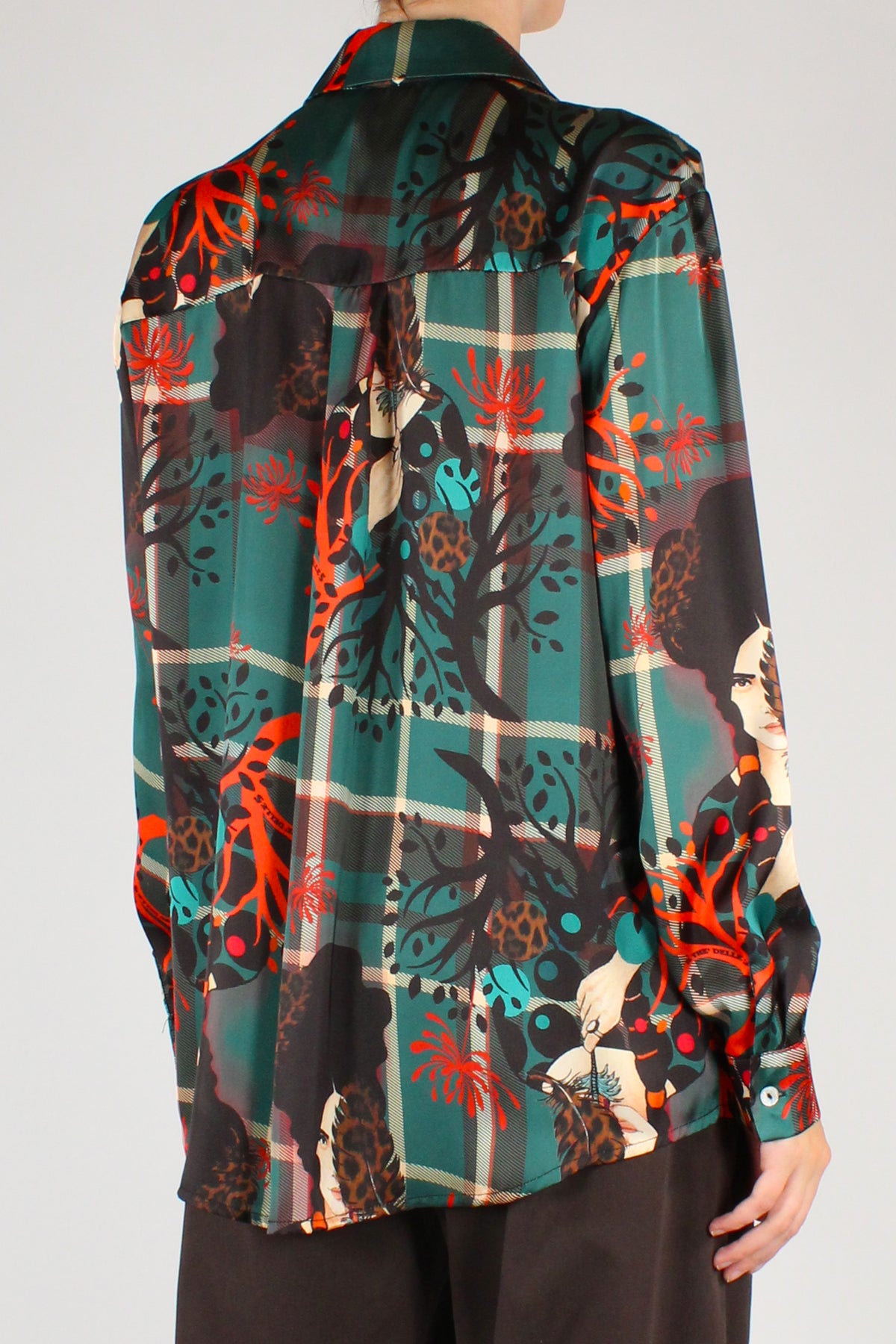 Camicia Stampa Tartan Dama Verde