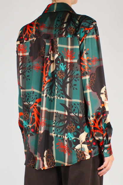Camicia Stampa Tartan Dama Verde