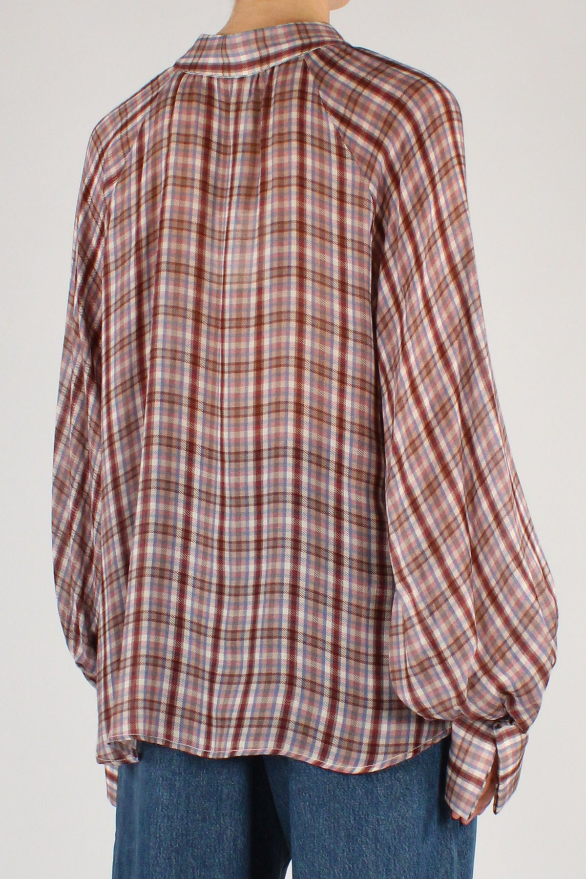 Camicia Stampa Tartan Misto Viscosa e Lana