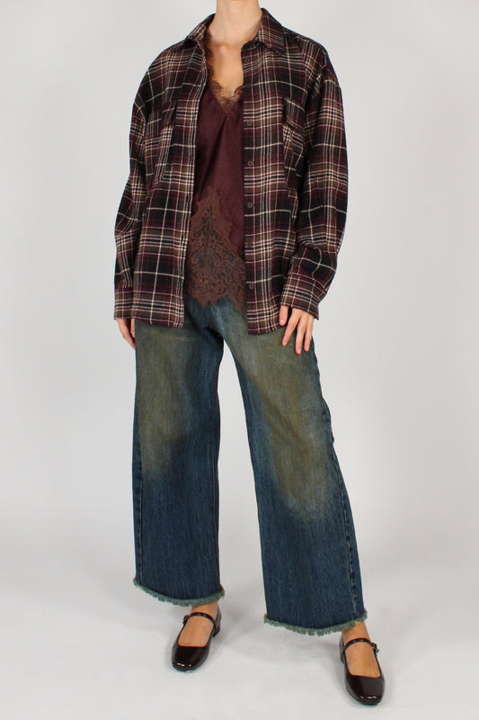 Camicia Tartan Bordeaux