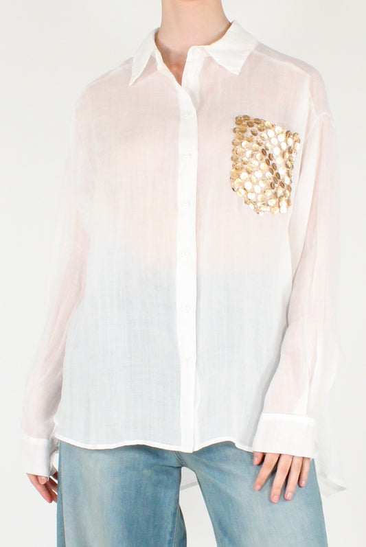 Camicia Over Tasca in Paillettes