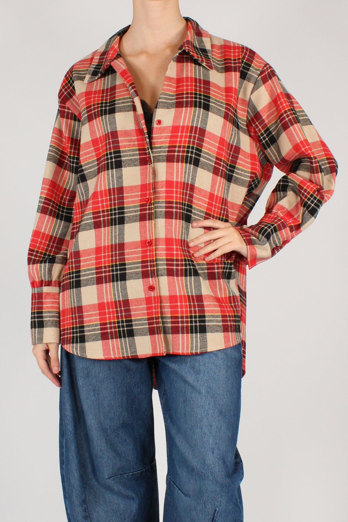 Camicia Stampa Tartan con Top