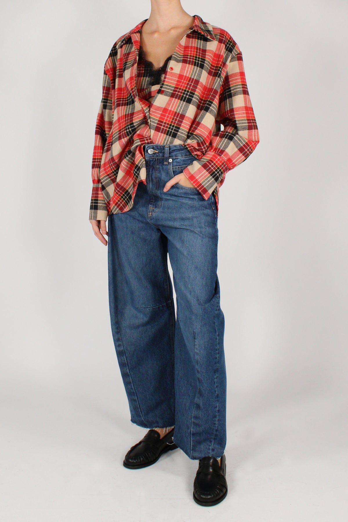 Camicia Stampa Tartan con Top