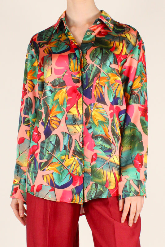 Camicia Fantasia Tropical Maniche Lunghe