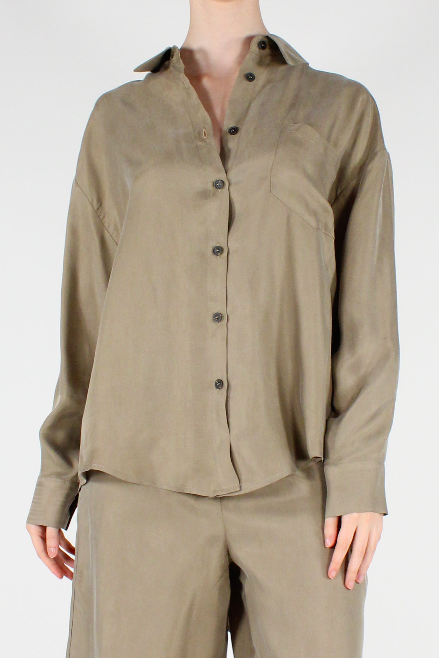 Camicia in Cupro con Tasca