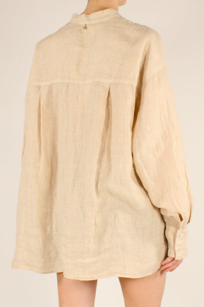 Camicia Coreana Over in Lino