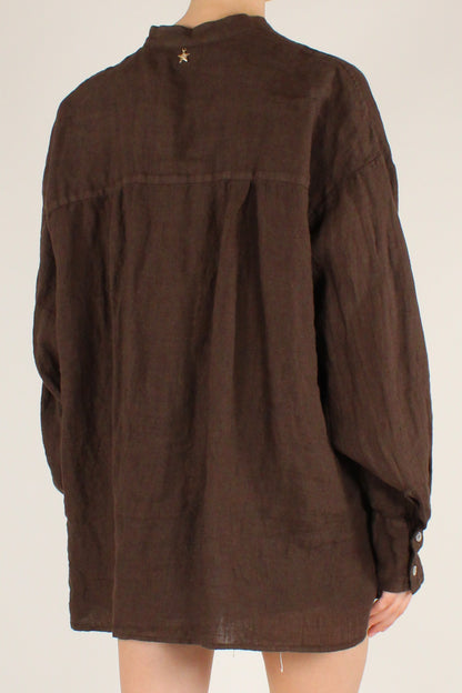 Camicia Coreana Over in Lino