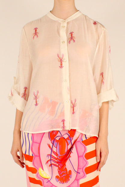 Camicia Stampa Aragoste in Mussola