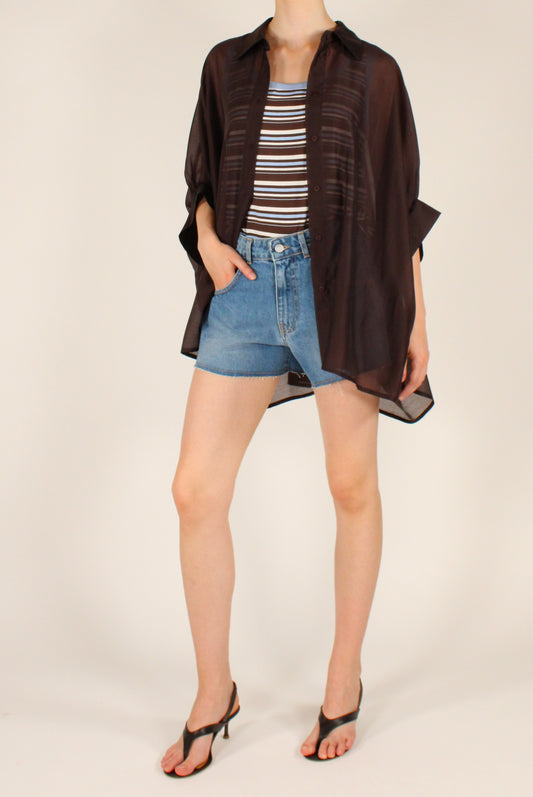 Oversized Lyocell Muslin Shirt