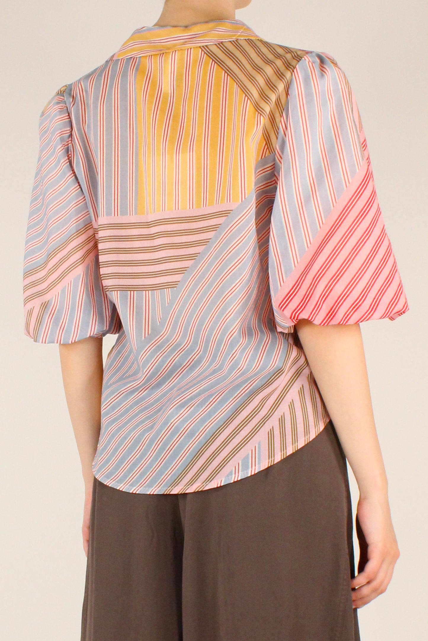 Camicia a Righe Effetto Patchwork