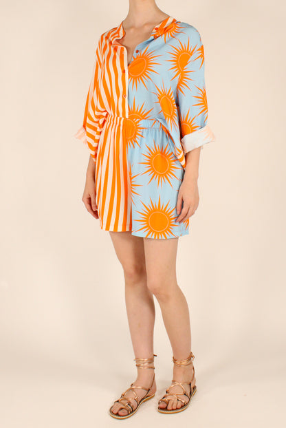 Shorts Stampa Righe e Sole