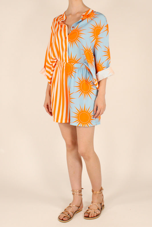 Shorts Stampa Righe e Sole