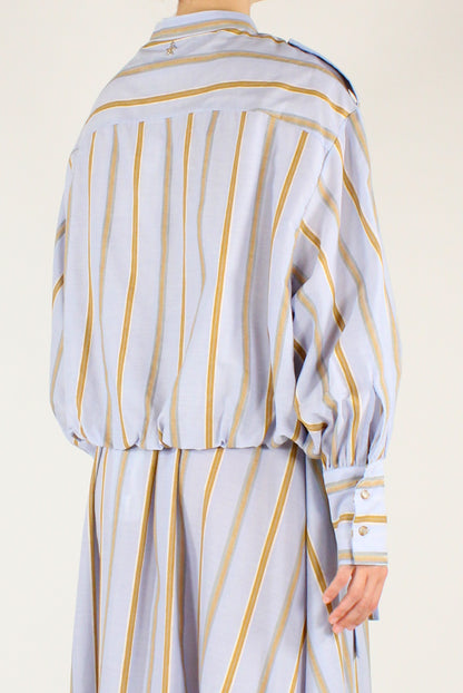 Camicia a Righe in Cotone e Lino