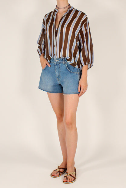 Camicia Over in Mussola a Righe
