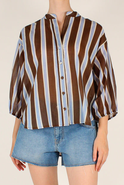 Camicia Over in Mussola a Righe