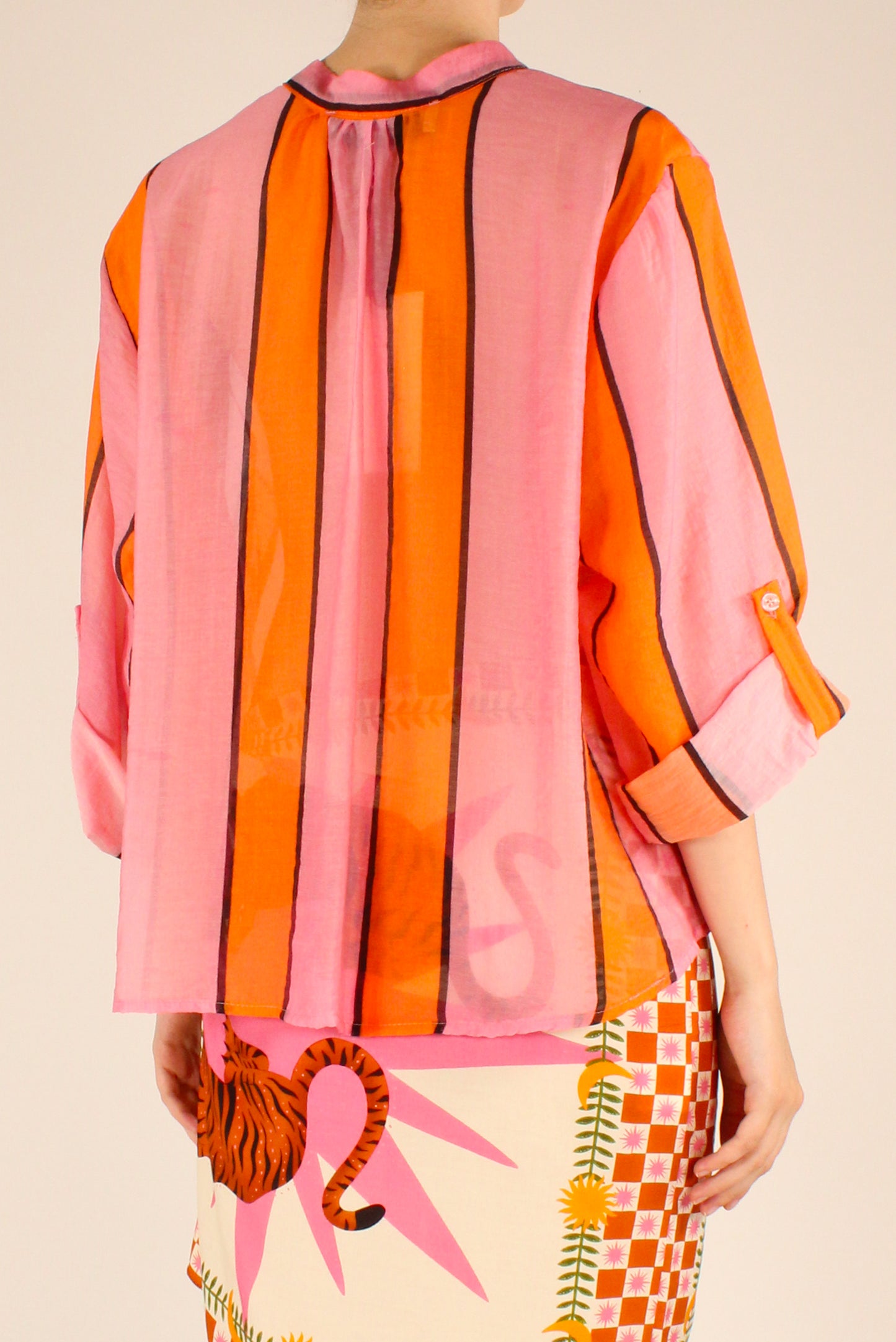 Camicia a Righe Ampie in Mussola
