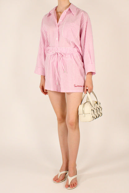 Camicia a Righe Ricamo "Summer Time"