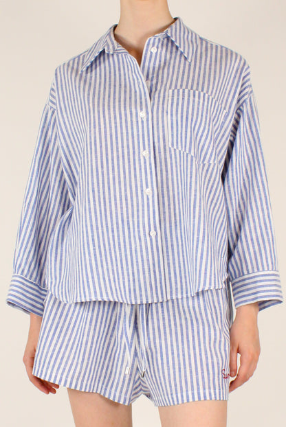 Camicia a Righe Ricamo "Summer Time"