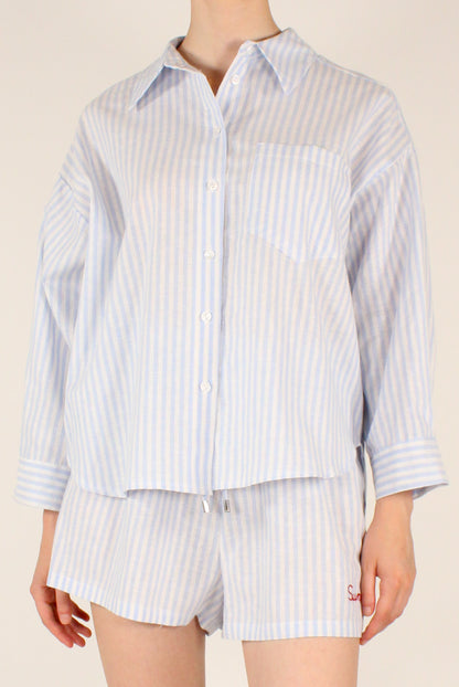 Camicia a Righe Ricamo "Summer Time"