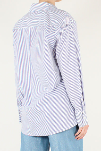 Camicia a Righe Bianche e Blu