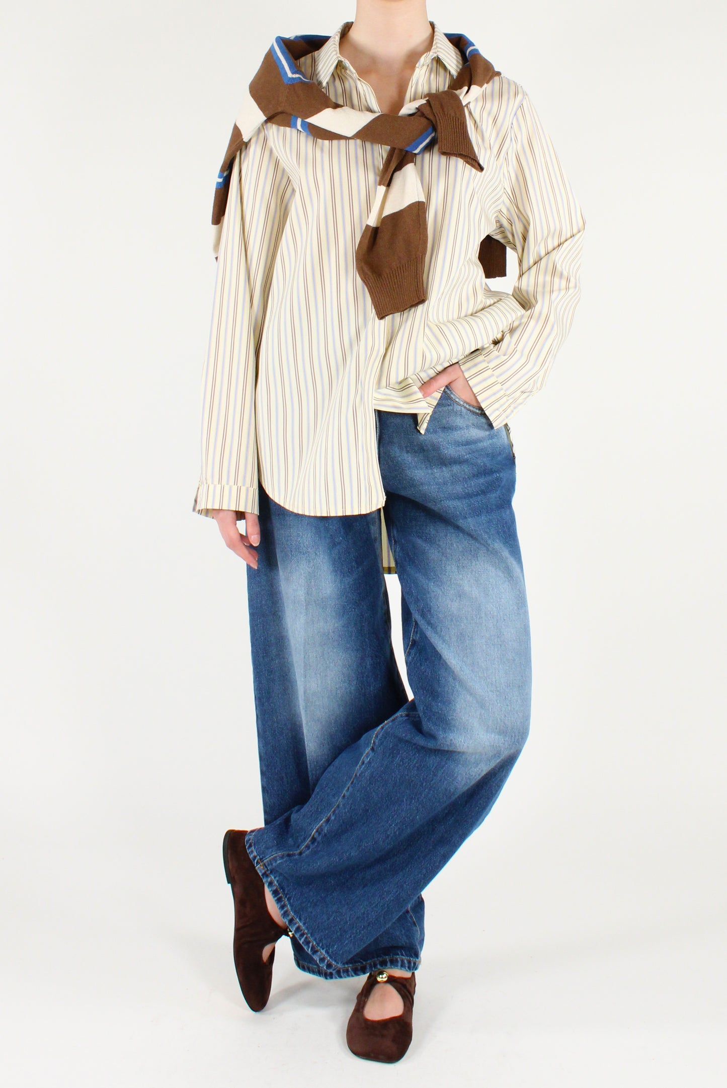 Camicia Over Donna a Righe Multicolori