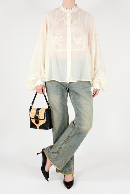 Lyocell Blend Shirt with Lace