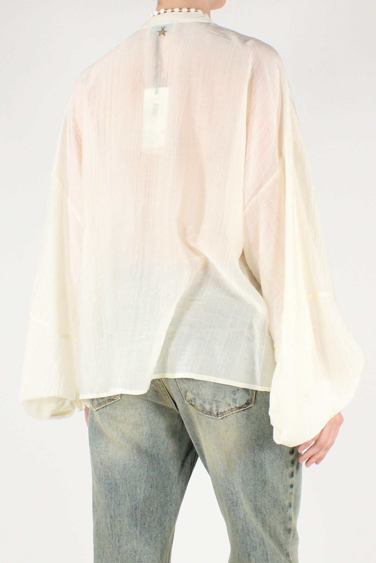 Lyocell Blend Shirt with Lace
