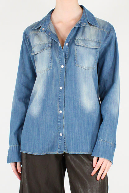 Camicia in Denim Effetto Delavé