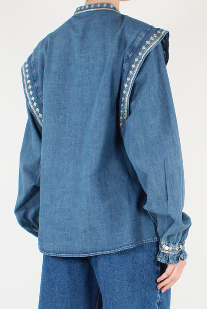 Embroidered Denim Shirt