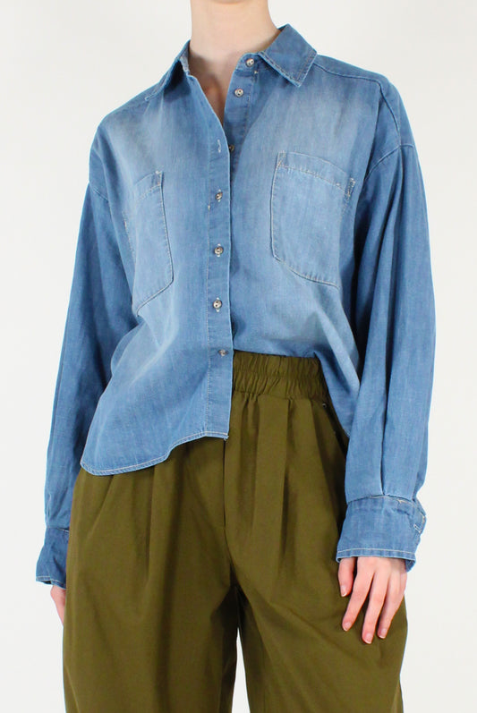 Camicia in Denim con Tasche