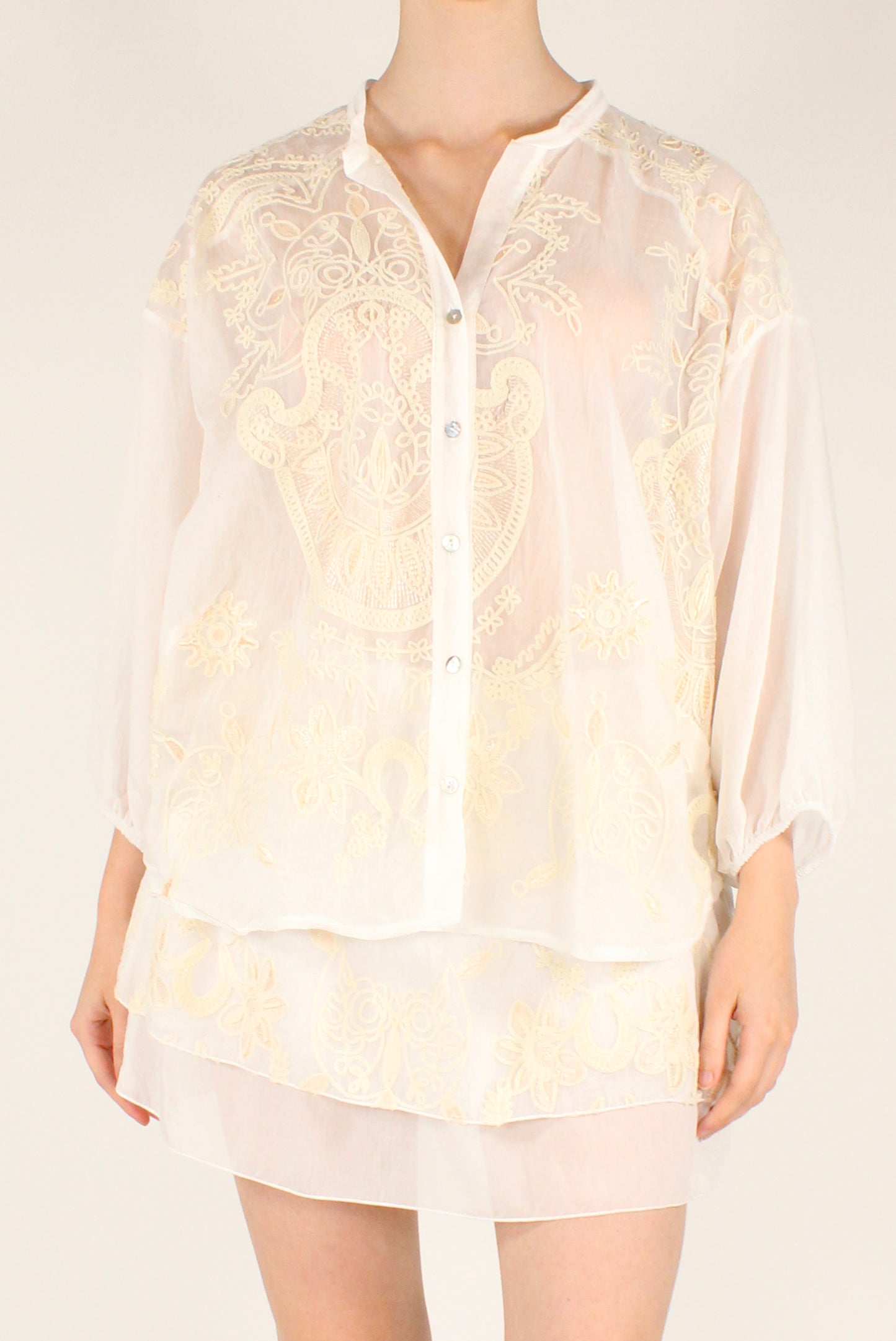 Embroidered Muslin Shirt