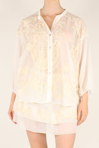 Embroidered Muslin Shirt