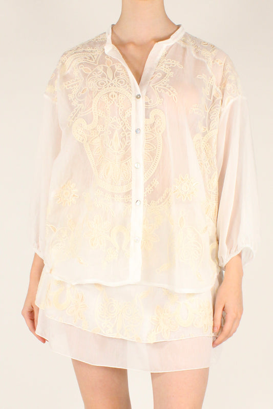 Camicia Ricamata in Mussola