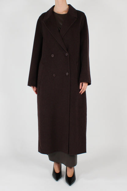 Cappotto Lungo Doppiopetto Misto Lana