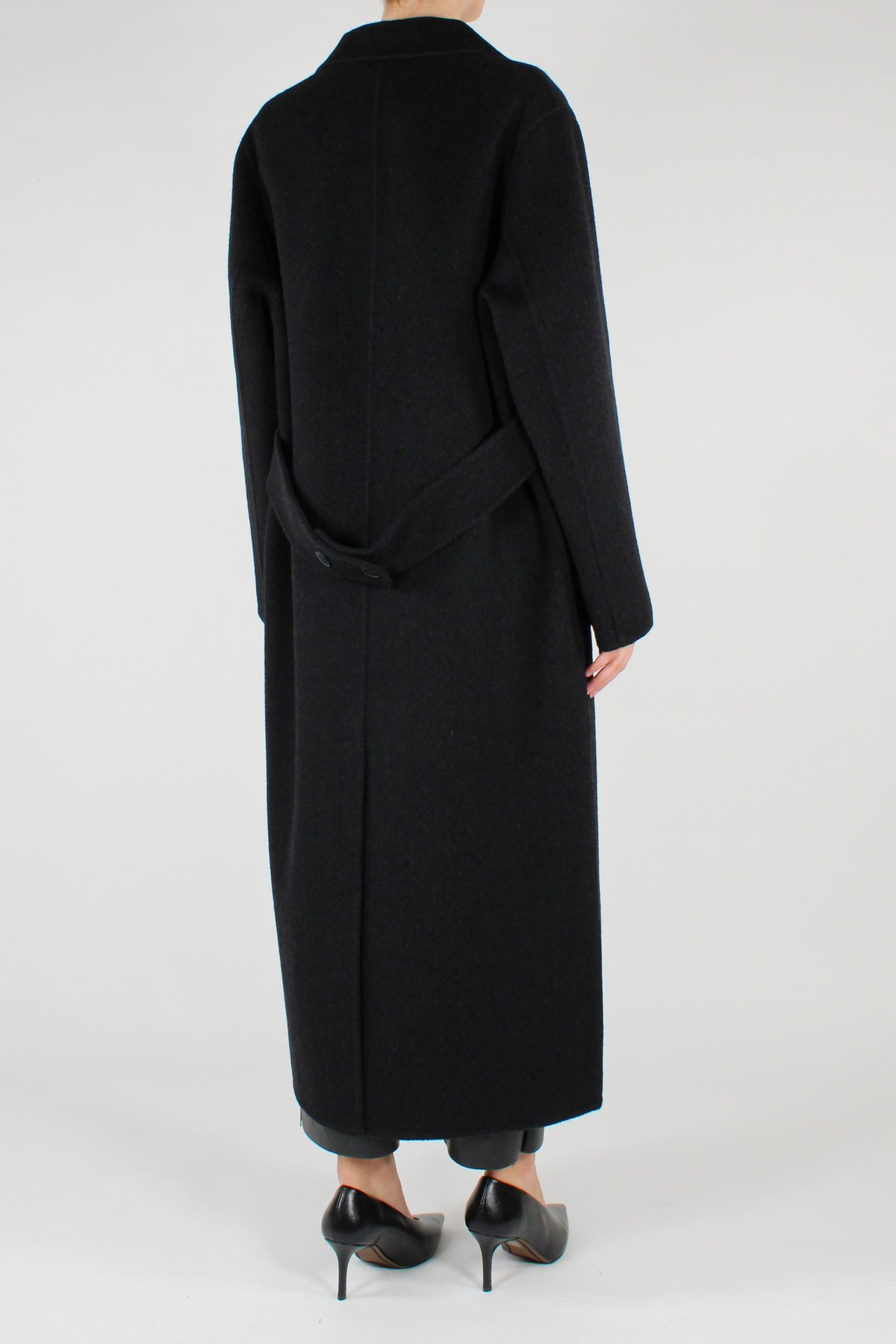Cappotto Lungo Doppiopetto Misto Lana