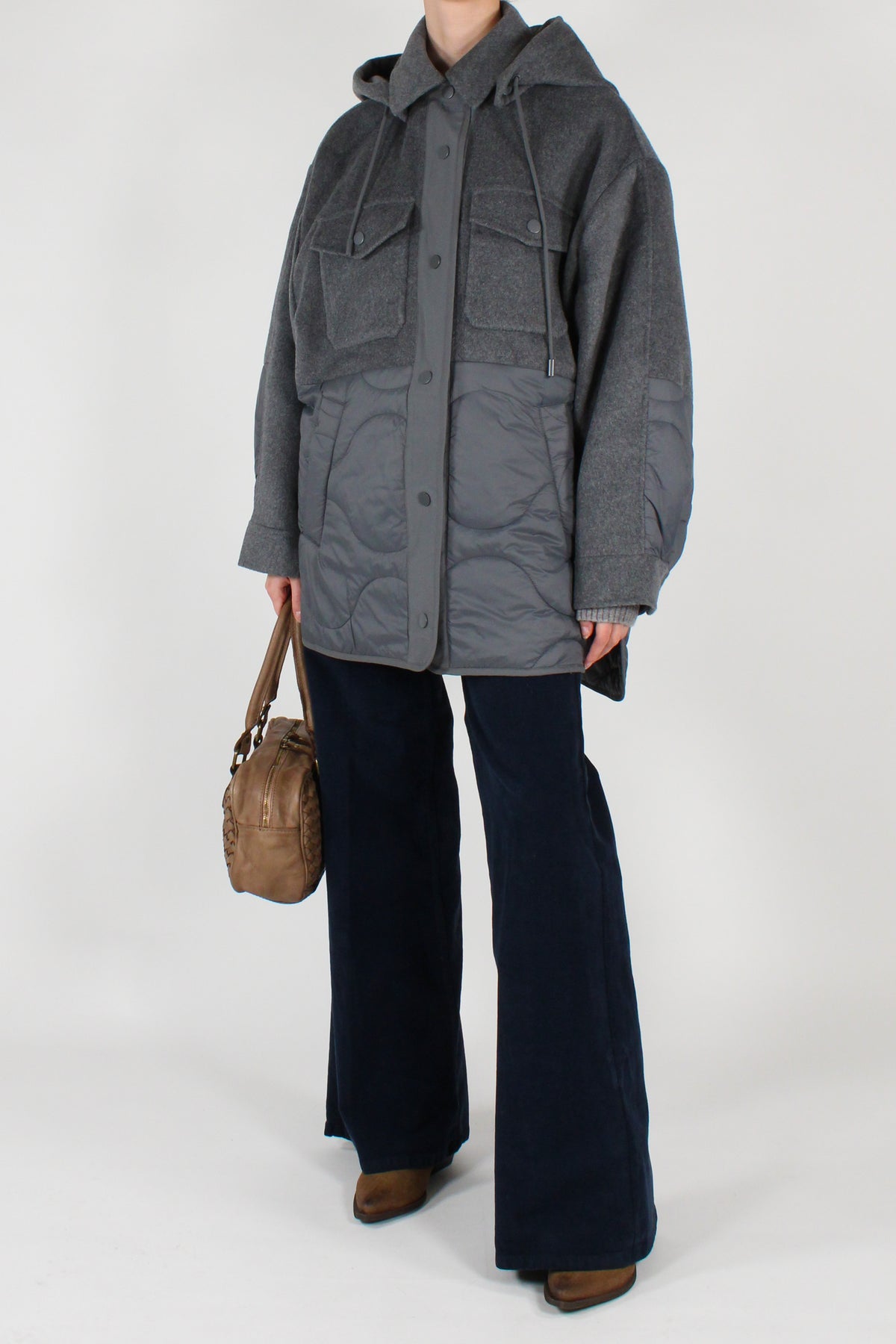 Cappotto Trapuntato Misto Lana
