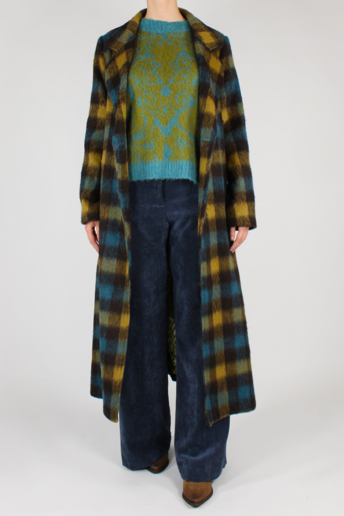 Cappotto Lungo Stampa Tartan