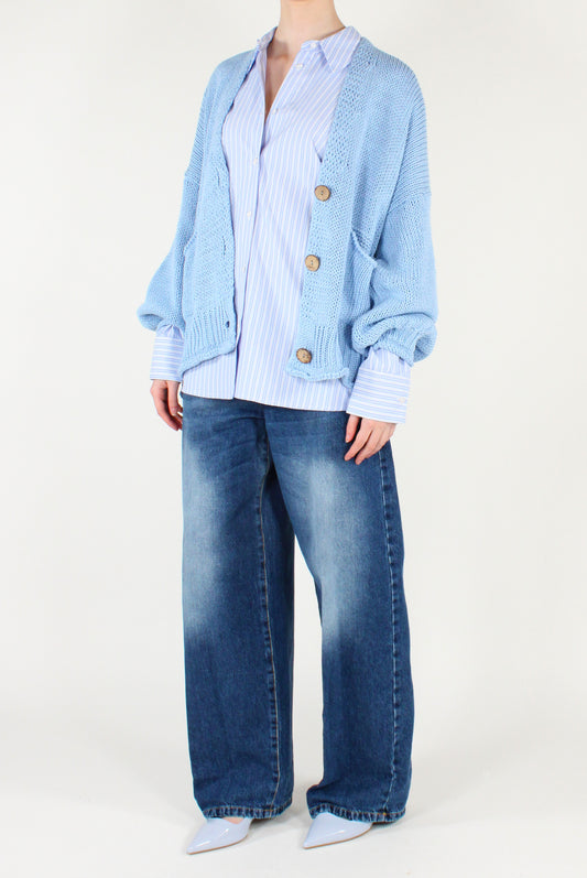 Cardigan Over Misto Cotone