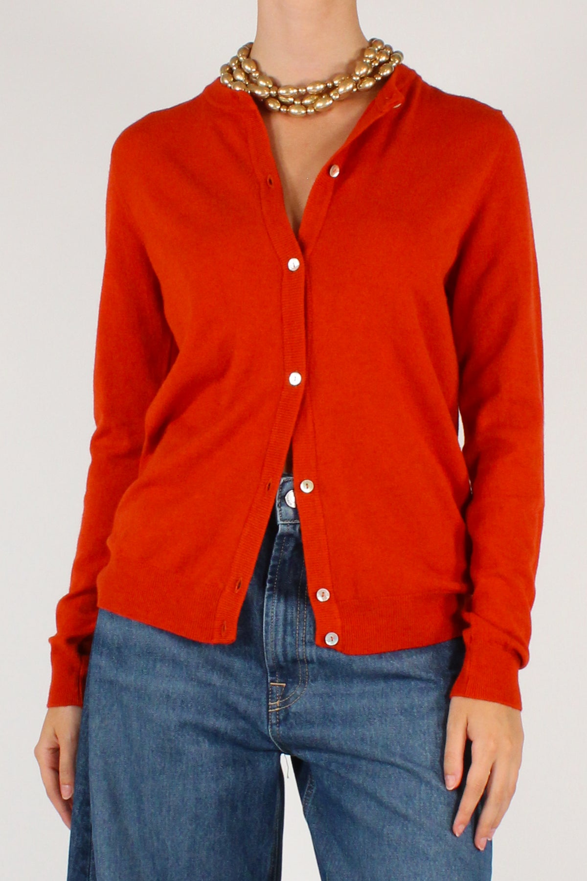 Cardigan Girocollo Misto Viscosa