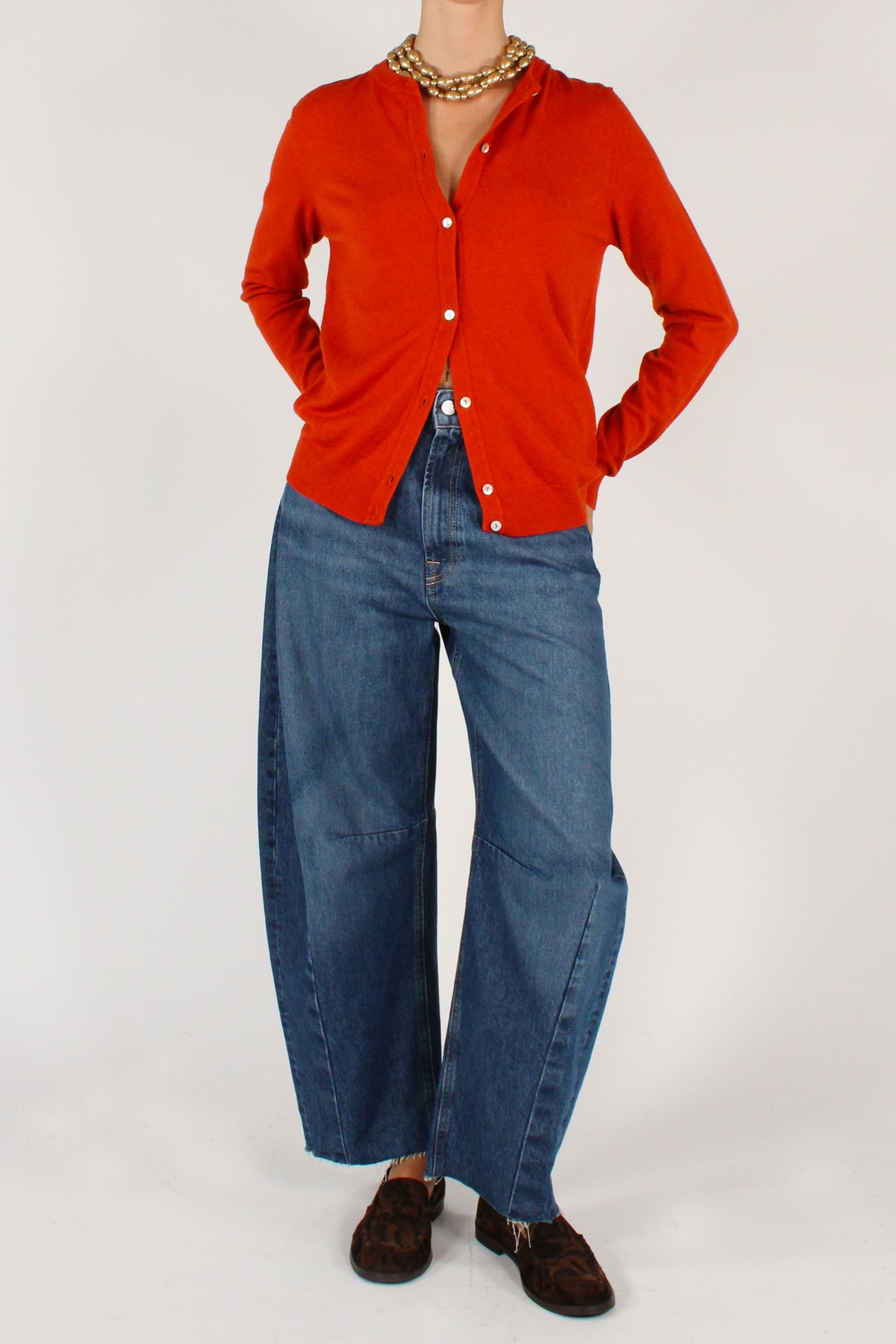Cardigan Girocollo Misto Viscosa