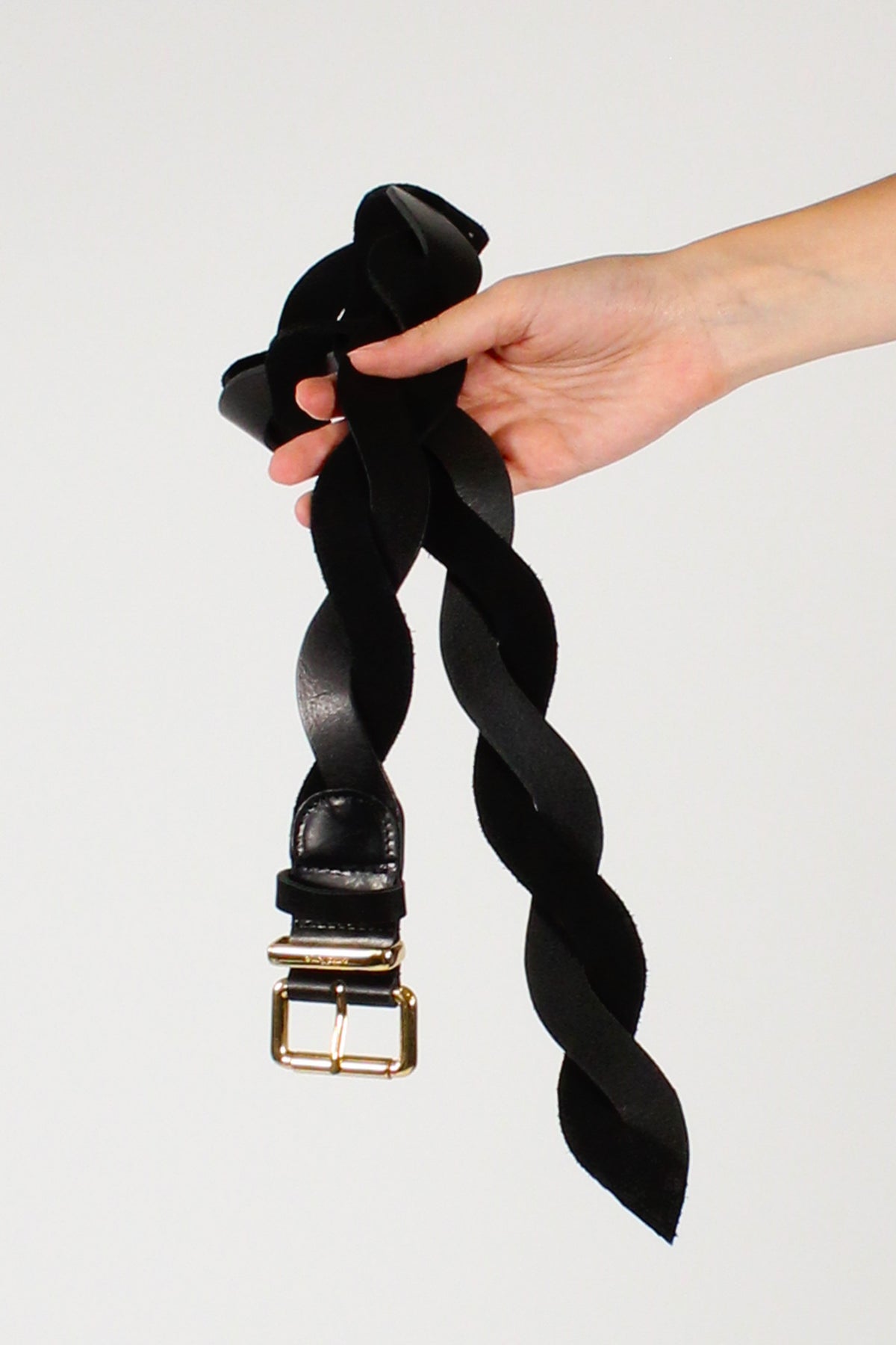 Cintura in Pelle Intrecciata