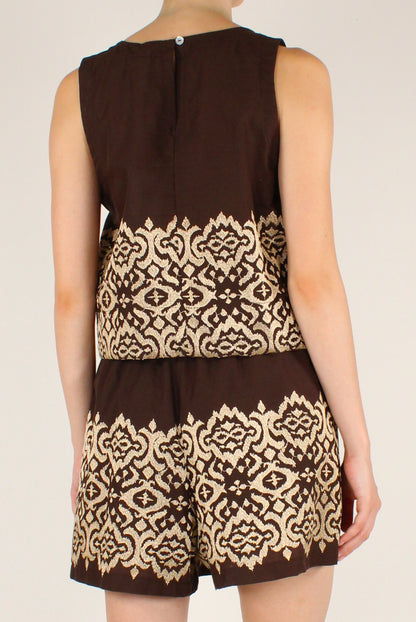 Completo Top e Shorts con Ricami Dorati