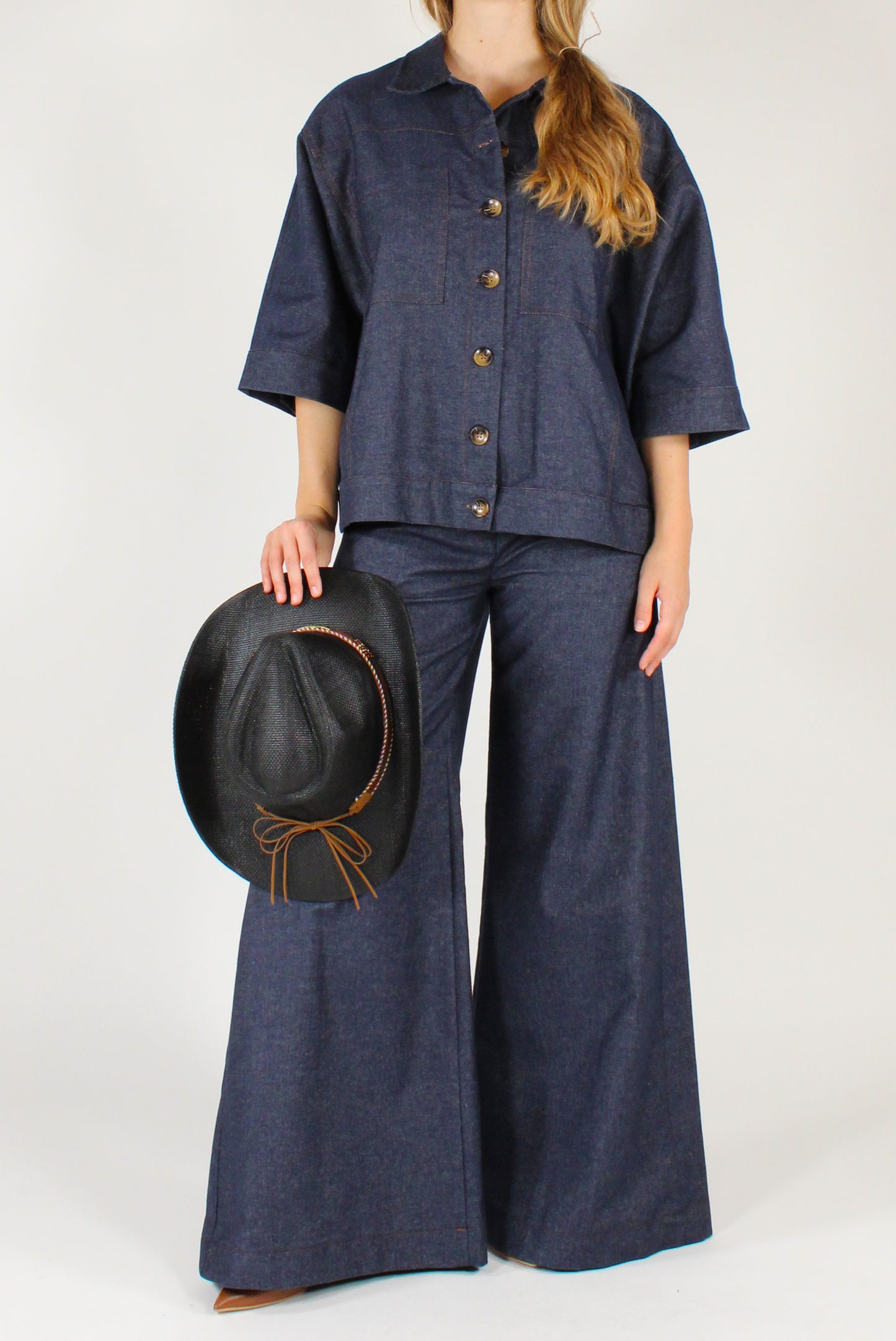 Dark Wash Palazzo Jeans