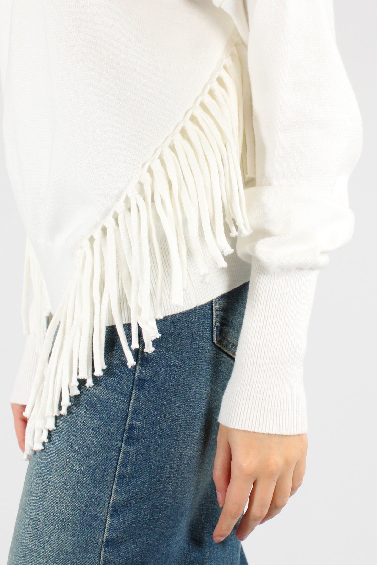 Maglione Dolcevita con Frange