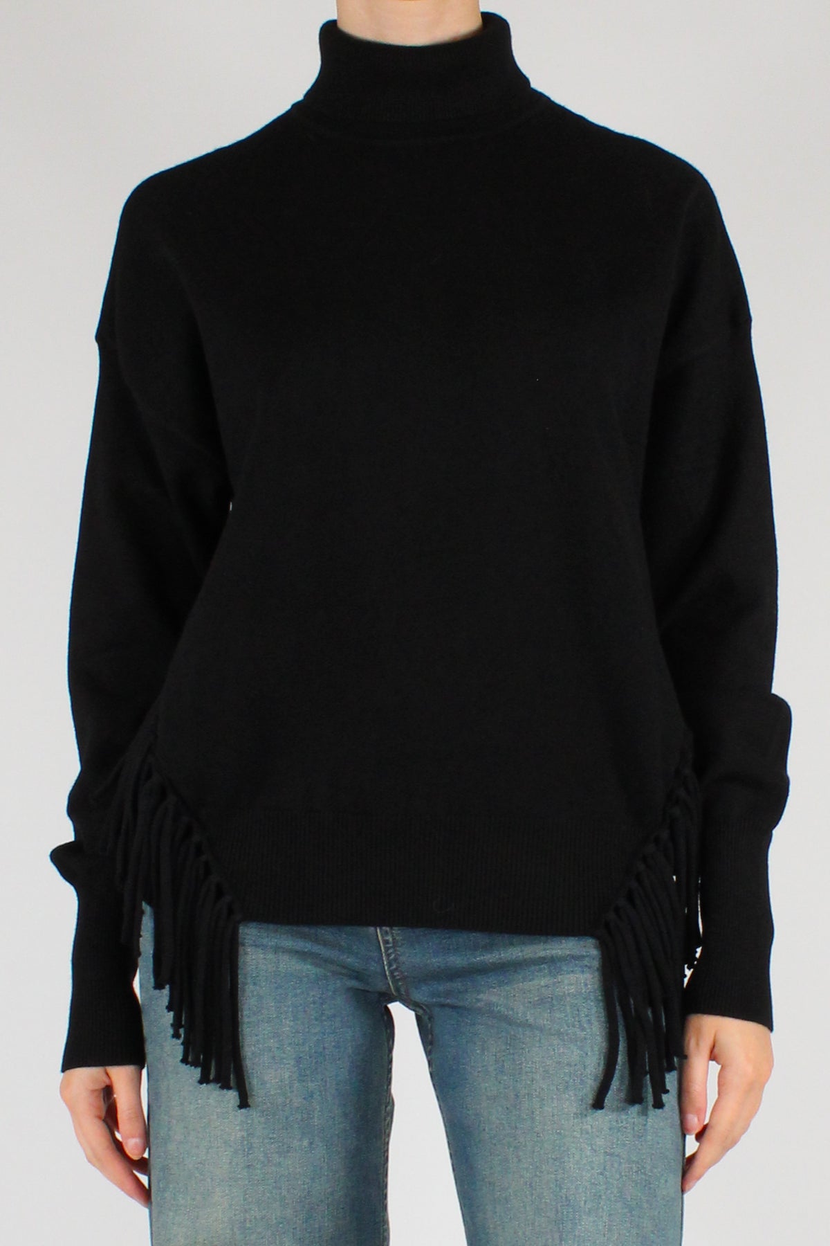 Maglione Dolcevita con Frange
