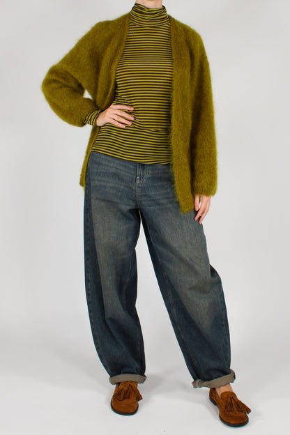 Maglia Dolcevita a Righe Misto Cachemire